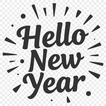 Simple vector illustration of a new year's theme with quotes and ornaments.