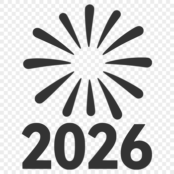 New Year's theme vector graphic with quotes and decorative elements.