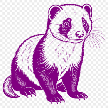 A cartoon ferret in a playful pose.
