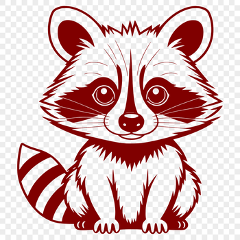 A free vector illustration of a raccoon in various poses.