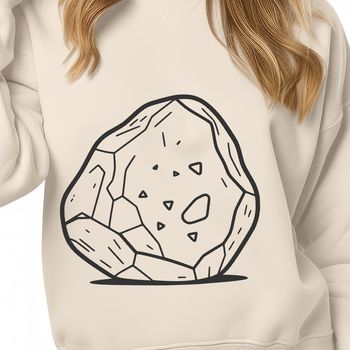A graphical representation of a rock designed as a cuttable template for crafts or design projects.
