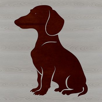 A sitting dachshund dog breed in vector format.