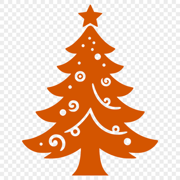 A stylized vector illustration of a festive Christmas tree, suitable for commercial or personal use.