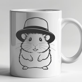 A cartoon illustration of a hamster wearing a hat, suitable for vector graphics.
