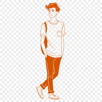 Illustrated male figure in a vector format.