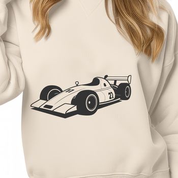 A detailed vector illustration of a speedster racing vehicle in motion.
