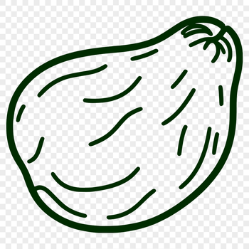 A detailed illustration of a potato, suitable for vector graphics and cutting machine designs.