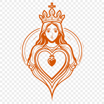 Sacred Heart icon with vector design elements