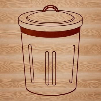 An open-top trash can with a lid, ideal for storing rubbish.