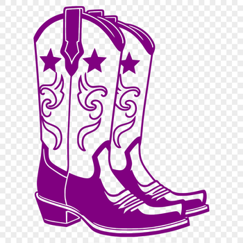 Vector illustration of cowboy boots in various styles, suitable for cutting machines or laser cutters.