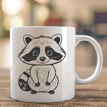 A high-resolution digital graphic of a raccoon, suitable for commercial and personal projects.