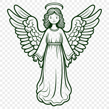 Illustrative angel design created as a vector art image in SVG format, suitable for digital cutting machines like Cricut.