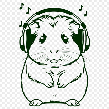 A detailed digital illustration of a guinea pig, suitable for various designs and projects.