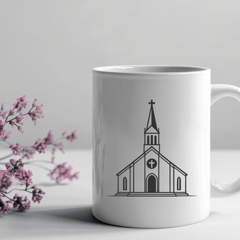 Baptist church building exterior, vector illustration in SVG format.