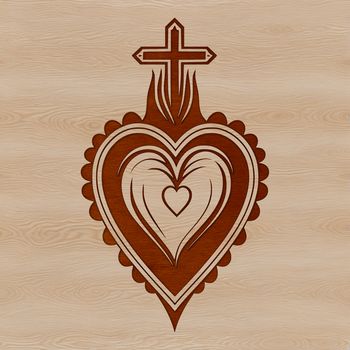 Religious symbol of the Sacred Heart in SVG design.