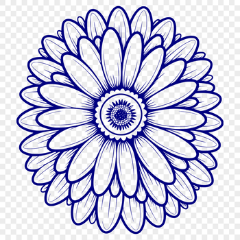 A simple vector illustration of a daisy flower with white petals and yellow center.