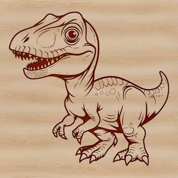 A prehistoric t rex dinosaur silhouette for vector design and cutting machines.