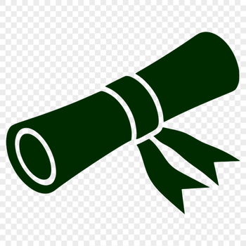 A graduation diploma wrapped in a traditional scroll design made from paper.