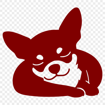 A small breed dog with a short coat and big ears, illustrated in simple vector lines.