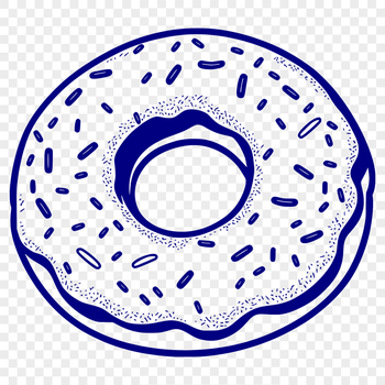 A circular donut with a hole in the center, made up of multiple layers of colorful rings.