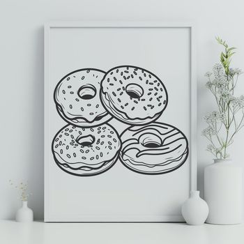 A simple design illustration of a circular donut with rounded edges.