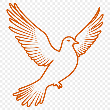 A white dove perched on a branch, depicted as a digital vector graphic.