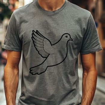 SVG illustration of a white dove perched on a branch, suitable for vector design projects.