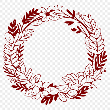 A floral wreath designed as a vector graphic, suitable for digital use.