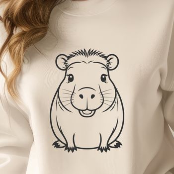A digital illustration of a capybara in vector format.