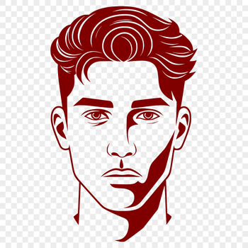 A scalable image of a human male silhouette designed with precision geometry.