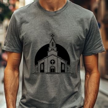 A simple illustration of a Baptist church building with a classic design, suitable for vector art projects.