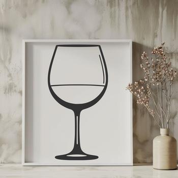 A detailed illustration of a glass filled with red wine, suitable for use as clip art or vector graphics.