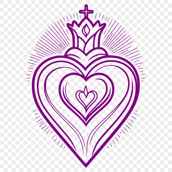A vector illustration of the Sacred Heart, suitable for digital designs and crafts.