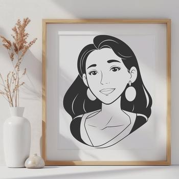 A woman designed as a vector graphic illustration.