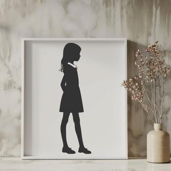 Young female silhouette in vector format.