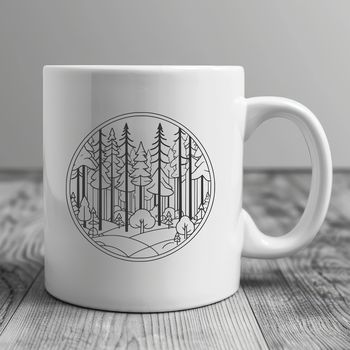An SVG graphic representing a dense forest with multiple tree trunks and branches.