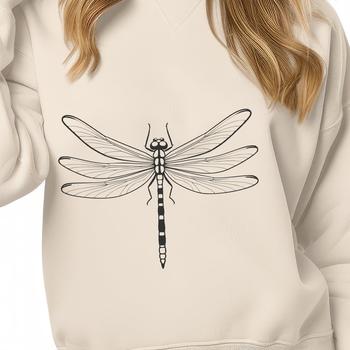 A detailed illustration of a dragonfly in mid-flight, suitable for vector design projects.