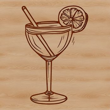 An infographic-style clipart of a cocktail, presented as an SVG file with scalable graphics for various applications.