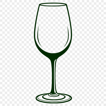 A high-quality illustration of a glass filled with red wine.