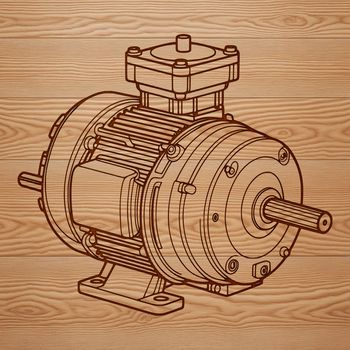 A detailed illustration of a high-tech motor with moving parts.
