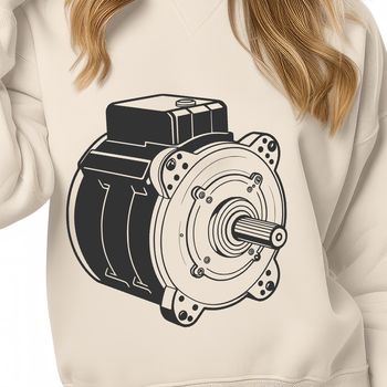 Vector illustration of an electric motor with detailed mechanical components.