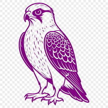 A detailed illustration of a falcon in flight, designed as a vector graphic for cutting machines like Cricut.