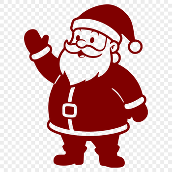 An illustration of Santa Claus in a festive red suit.