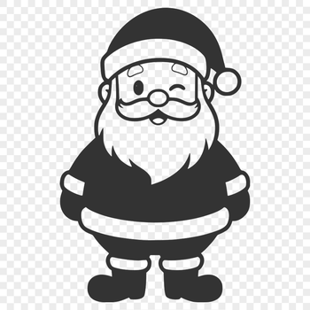 A digital illustration of Santa Claus in a red suit with white fur trim.