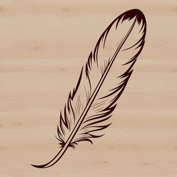 An SVG graphic of a stylized feather design suitable for digital and commercial applications.