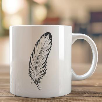 An SVG design element featuring a stylized bird feather with clean lines and crisp details.