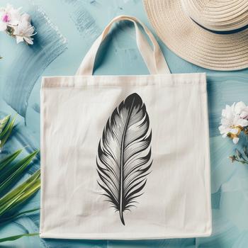 A detailed vector illustration of a single feather with soft and delicate texture.