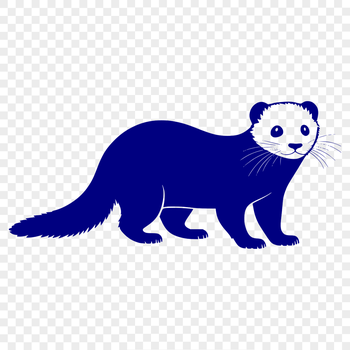 An SVG representation of a furry ferret animal designed for cutting and engraving purposes.
