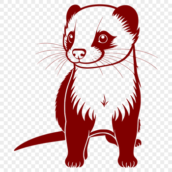 A vector illustration of a ferret in profile, suitable for digital and commercial use.