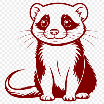 Vector illustration of a ferret animal in outline style.